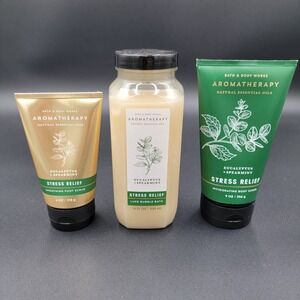 Bath & Body Works Aromatherapy Eucalyptus Spearmint Set‎ Luxe Bubble Bath 15 oz
